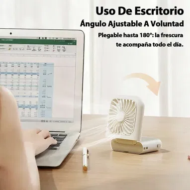 VENTILADOR DE MANO PORTÁTIL RECARGABLE 2 EN 1 - 7/10