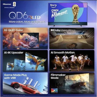 Hisense 43” QLED 4K UHD (QD6 2026 ) Smart TV - 5/10