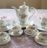 Juego de té antiguo de porcelana alemana - Img 48978965
