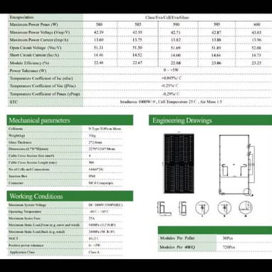 2 Contenedores Marca N TYPE Bifacial de 580w - 600w - 2/2