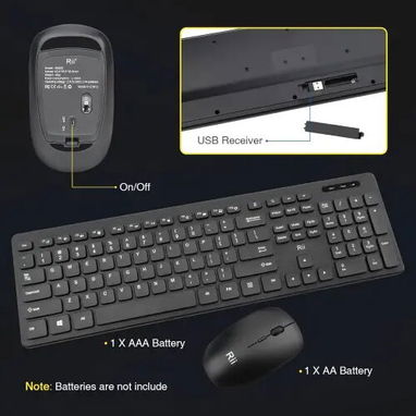 Combro o juego de Teclado y mouse inalámbrico Rii Standard Office - Img 124840721