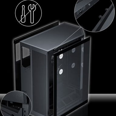 MUSETEX Funda de PC, diseño de montaje vertical de GPU, ventiladores ARGB 5 PWM preinstalados, soporte RAD de 14.173 in, - Img 122549727