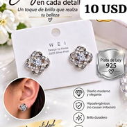 Hermosos aretes de plata 925 de ley en centro Habana cerca del Capitolio - Img 57448130