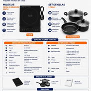 ESTUFA DE INDUCCIÓN SIMPLE MILEXUS + SET DE OLLAS PARA INDUCCION MILEXUS 5 PCS, ENTREGA DE FACTURA, VARIEDAD DE COMBOS - Img 56946817