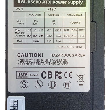 🔌 Fuente AGI-PS600 ATX 🔌 🚜 Contamos con mensajería 🚜 + Garantía segura - Img 105920015
