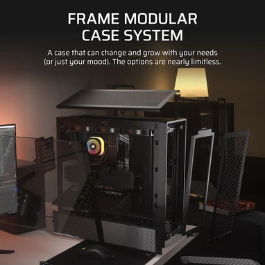 $120 - Chasis de PC ATX Mid-Tower - Corsair FRAME 4000D Modular - Cristal Templado - Negro - Img 122743178