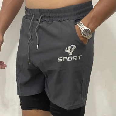 Short deportivo con licra de hombre para el gym - Img 123327849
