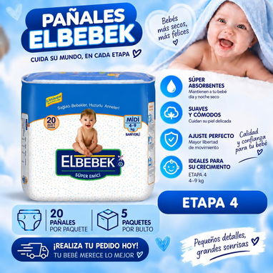 Pañales para bebé . 2, 3 y 4 etapa (6 USD) . 5 y 6 etapa (7 USD ). También tengo oferta por cantidad. Vedado - 2/4
