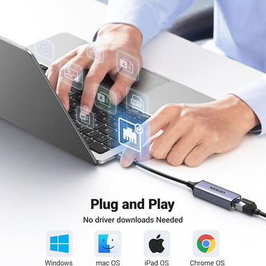 ADAPTADOR UGREEN USB-C A ETHERNET GIGABIT RJ45 1000MBPS ENVÍO DISPONIBLE + GARANTÍA - 4/9