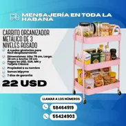 🛒✨ CARRITO ORGANIZADOR METÁLICO DE 3 NIVELES ROSADO ✨🛒  💲Precio: 22 USD 🛡️ Garantía: 7 días - Img 55692727