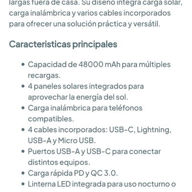 Cargador portátil Power Bank de 56800 mAh - Carga rápida 22.5W 🌐 - 4/5