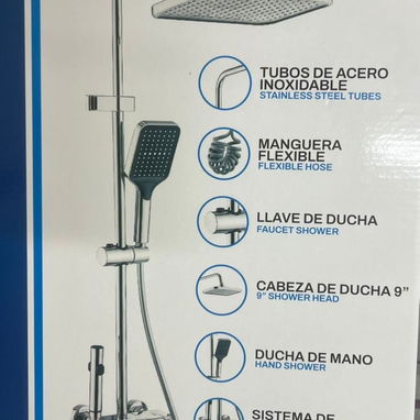 Duchas4 tiros a mano plateadas y gris metálico - Img 122353791