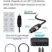 Cable digital de audio óptico Toslink chapado en oro 6FT 1,8mtrs - Img 45645160