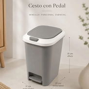 Cesto de basura pedal y push gris(CVV,) - Img 55932298