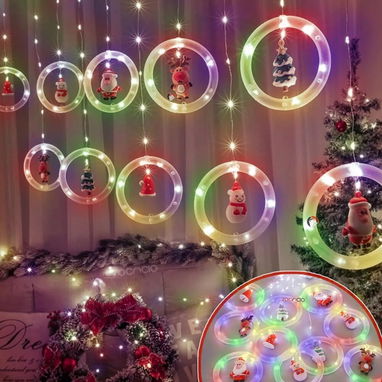 Cortina de luces led con adornos de navidad (Funcionan conectadas directamente a la corriente) en 4800cup - Img 125905630