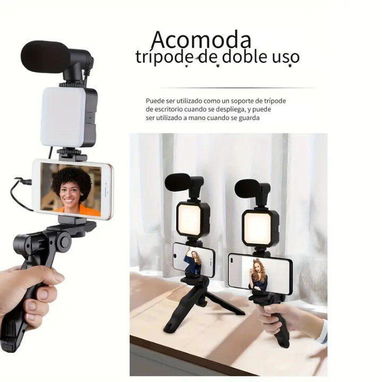 ☎️53544655 🛵 Entrega Disponible ⭐ Trípode para teléfono móvil con micrófono y luz led⭐ - Img 103034749