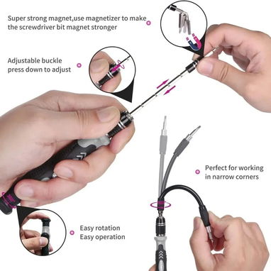 🛠️​ JUEGO DE DESTORNILLADORES 115 EN 1 🛠️​ LIT MAGNETICO 🛠️​ EXTENSOR FLEXIBLE - EXTENDIBLE 🛠️​ 5887.23.60 - Img 103647529