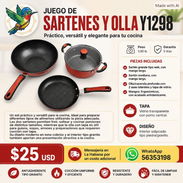 JUEGO DE SARTENES Y OLLA Y1298. 2 saltén más cazuela y tapa - Img 57275967
