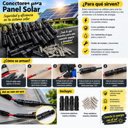 Conectores para panel solar tipo MC4, macho y hembra, con terminales metálicos - Img 58306260