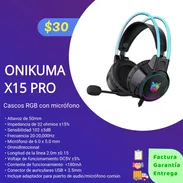 Cascos RGB Onikuma X15 Pro (incluye adaptador para entrada integrada de audio y micrófono) - Img 54636242