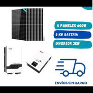 Kit solar 3000w  -4 paneles de 600 Wats -Inversor 3kw para la 110-220v ,batería 5kw, factura y mensajería incluida - Img 55725562