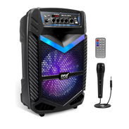 Pyle Altavoz PA Bluetooth Portátil 600W - Subwoofer 10", Micrófono, Grabación, Luces LED, USB/SD/FM. Bocina 🌐 - Img 56741419