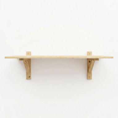Repisa grande sencilla de madera con acabado en barniz, ideal para negocios - Img 118668984