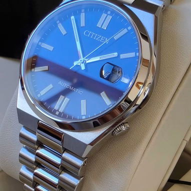 NJ0150-56L citizen tsuyosa dial azul marino,  cristal zafiro,  automático movimiento 8210, brazalete estilo precidente - 3/3