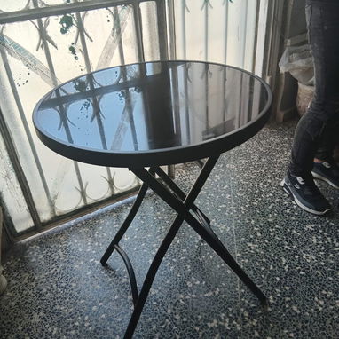 MESA PLEGABLE NEGRA REDONDA NUEVAS EN CAJA!!! - 2/2