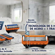 Estuche de 4 Repuestos, recambio o cuchillas sustituta de maquinas de Afeitar Guillette fushion 5. - Img 55358158