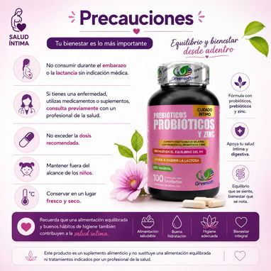 Probióticos + Prebióticos + Zinc para el cuidado íntimo femenino - Img 125911276