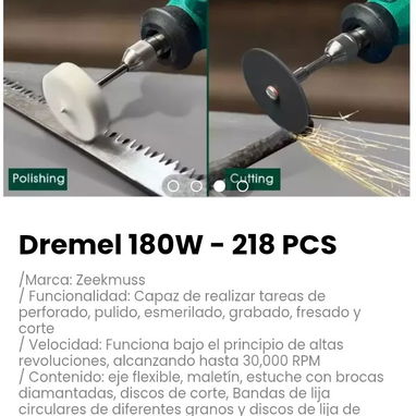 Dremel 180W - 218 PCS. Marca: Zeekmuss - 3/4
