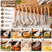 🛍️ Set de utensilios de cocina 10 piezas 📝 Set de utensilios de cocina de 10 piezas, prácticos y resistentes para el d - Img 58349852
