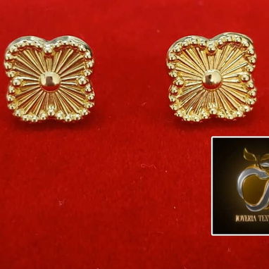 Aretes versace,van cleff y mariposa en oro de 10k de fabrica - Img 118604152