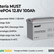 Batería MUST LiFePO4 12.8V 100Ah - Img 56098443
