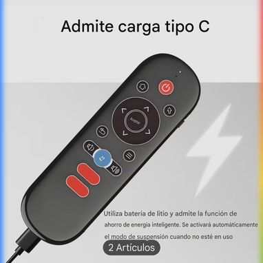 CONTROL REMOTO PA SMARTV RETROILUMINADO CON APRENDIZAJE IR Y MOUSE AL AIRE CON MINI TECLADO - Img 119344174