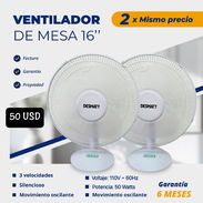 💨 2 VENTILADORES DE MESA POR EL PRECIO DE UNO 🔴 DESMATT 🆗 16 PULGADAS 💲 50 USD - Img 51887939