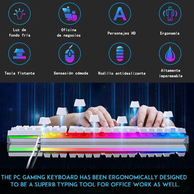 Combo de teclado mouse y teclado RGB.  22 Usd - Img 120428813