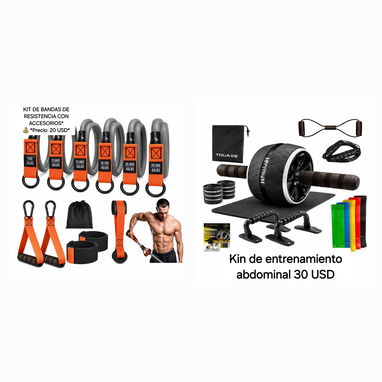 Kit de entrenamiento, FAJA, BANDA elástica, Balón de Yoga, estuche multiuso, kit de bandas de resistencia - Img 120377376