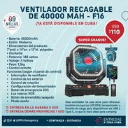 VENTILADOR RECARGABLE ALTA GAMA MODELO F16 - Img 55422000