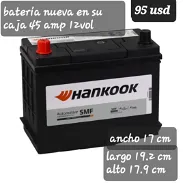 Batería 12v 45amperes  hankook - Img 45757582