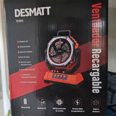 🌬️ VENTILADOR PORTÁTIL F6 + LUZ LED 🔋💡 - 3/3