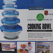 🔮Set de bowls   de cristal. Compuesto por 5 recipientes de diferentes tamaños perfectos para: - Perfecto para refrigera - Img 58039344