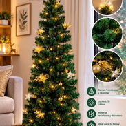 👑Árbol d Navidad 🎄  (Incluye decoración d estrella ⭐️, estrellitas, adornos, ramas con luces LED)  Medidas: 1.80cm alt - Img 58171212