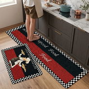 👩🏻‍🍳Alfombras para cocina en Set de 2 piezas  ✅Medidas: 50 cm la pequeña y 150 cm la grande  💵$12 usd - Img 58414957