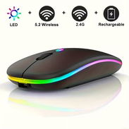 Mouse inalámbrico recargable con Luces LED. Modelo ergonómico. Es recargable por corriente. - Img 58217633