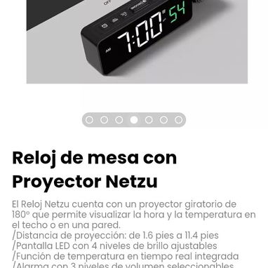 Reloj de mesa con Proyector Netzu. Proyector giratorio de 180° que permite visualizar la hora y la temperatura - Img 123840804