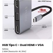 Regleta Tipo C multipuerto* HUB Tipo C Dual HDMI/ HUB Tipo C + VGA/ Regleta 5 en 1 tipo c/ HUB 8 en 1 nuevo todo - Img 45398948