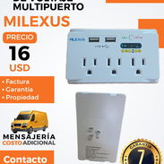 PROTECTOR DE VOLTAJE MULTIPUERTO 120V-15A. 3 tomas AC estándar 2 puertos USB Salida USB: 2.1 A / 5 V - Img 53203961