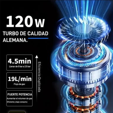 Compresor de aire portátil y recargable con bateria de 9000mha - Img 122703959